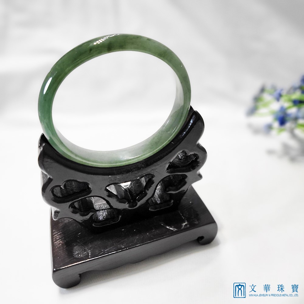 冰種花青貴妃鐲 手圍16.5 (已售出)