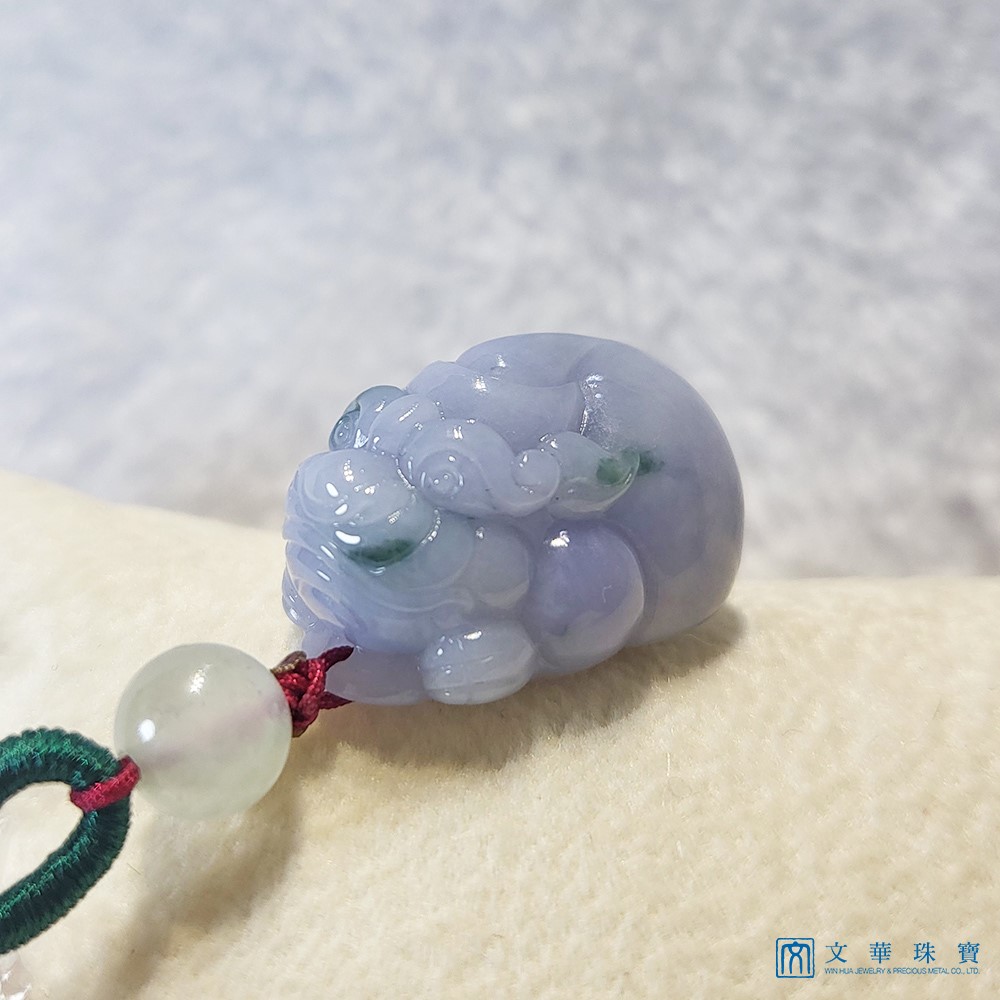 紫飄花玉蟾掛件玉墜 