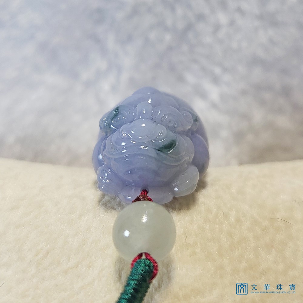 紫飄花玉蟾掛件玉墜 