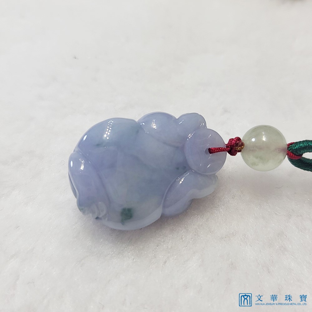 紫飄花玉蟾掛件玉墜 