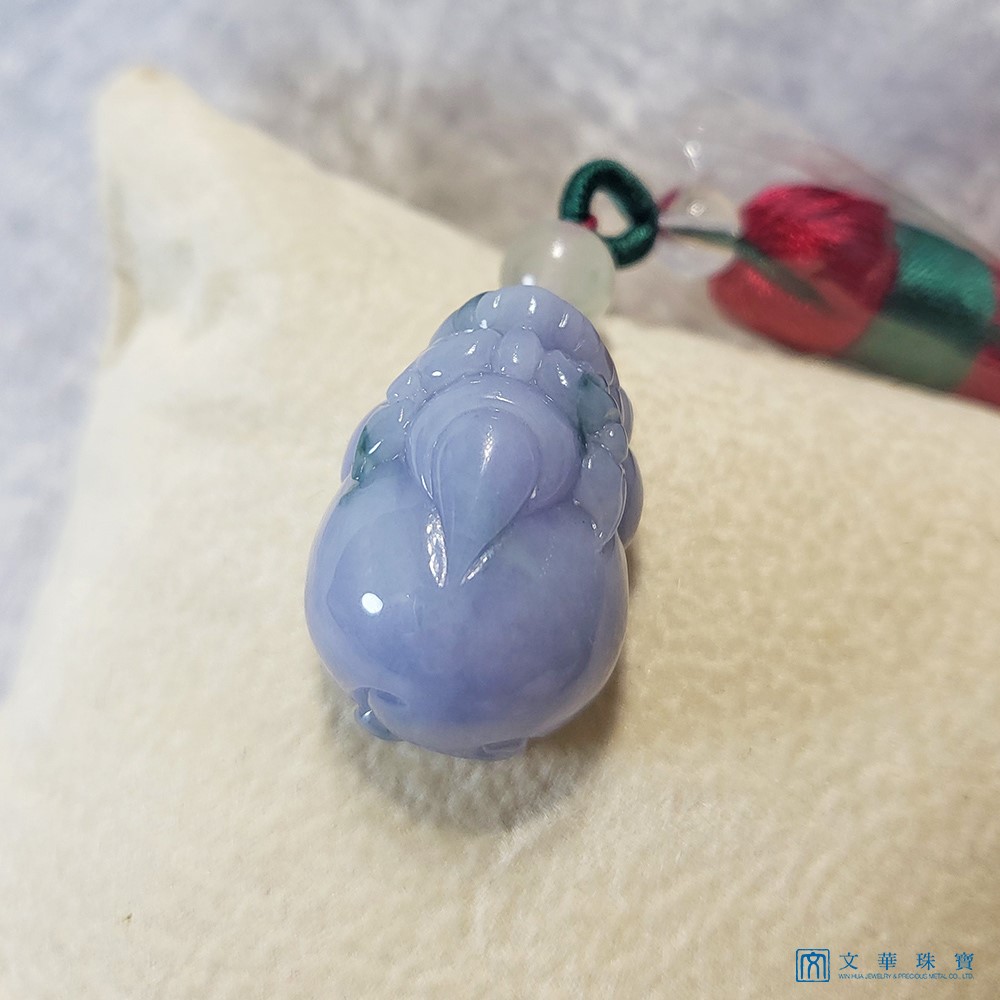 紫飄花玉蟾掛件玉墜 