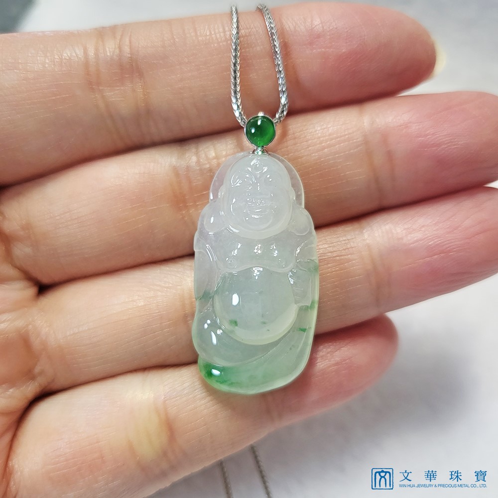 冰種飄綠錢袋彌勒佛