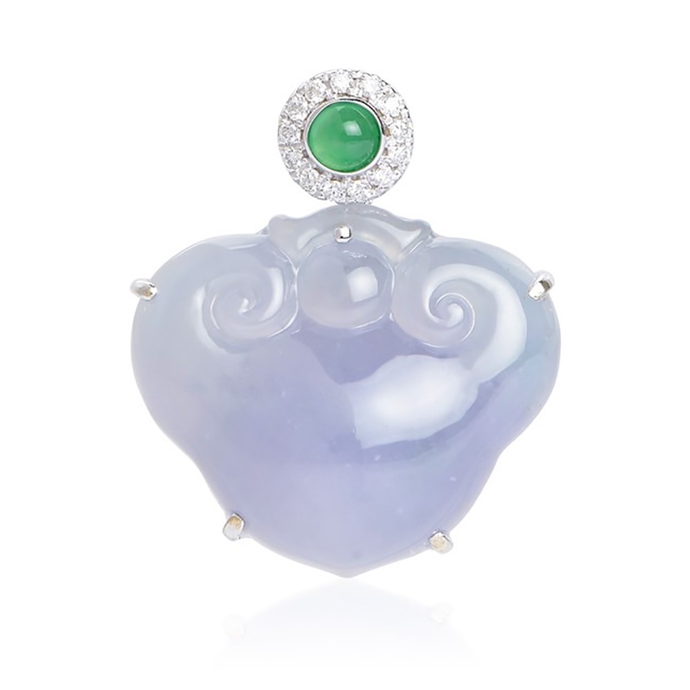 冰紫元寶如意玉墜