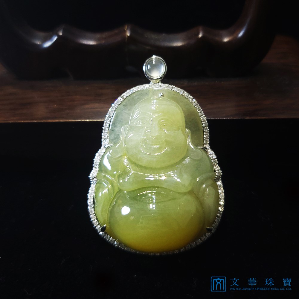 黃翡彌勒鑽墜 (已售出)