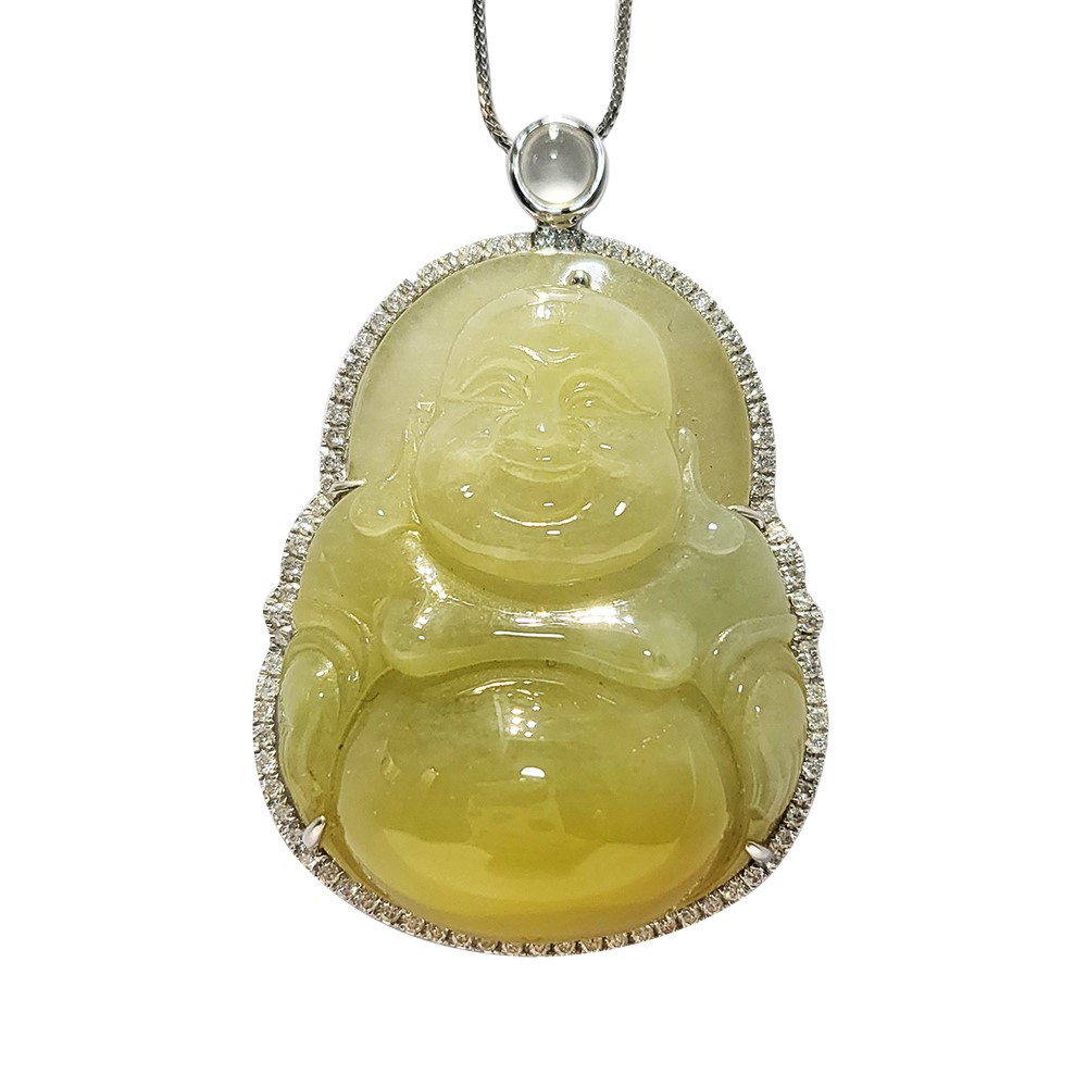 黃翡彌勒鑽墜 (已售出)