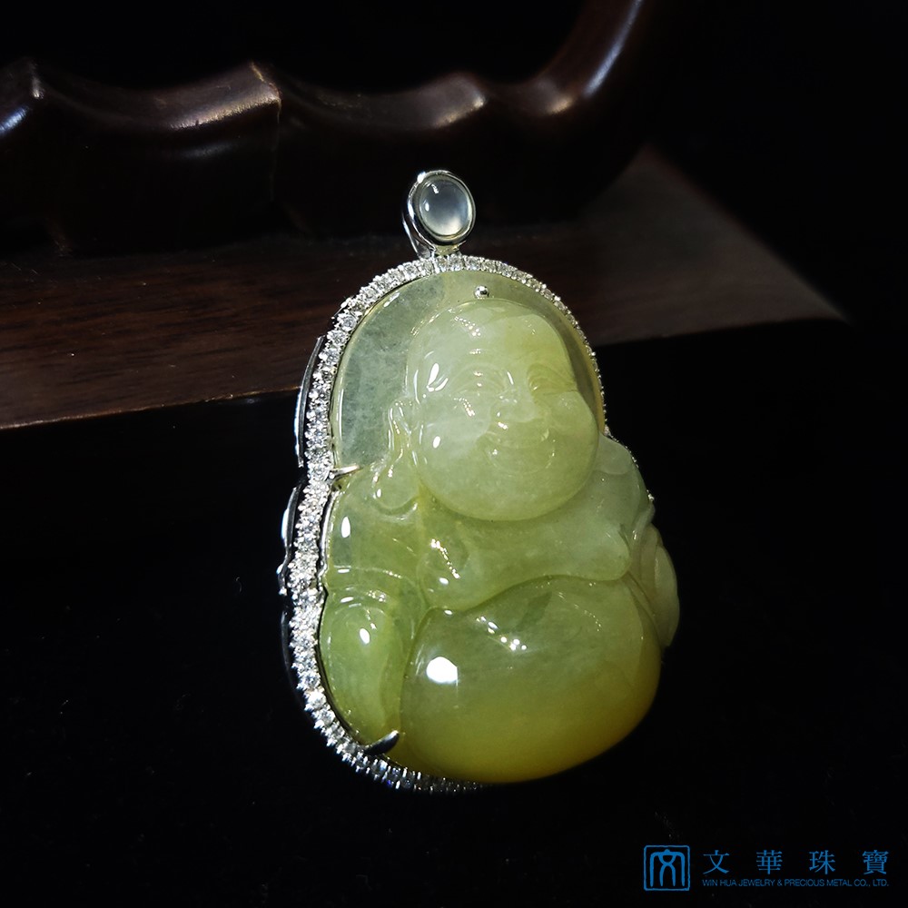 黃翡彌勒鑽墜 (已售出)