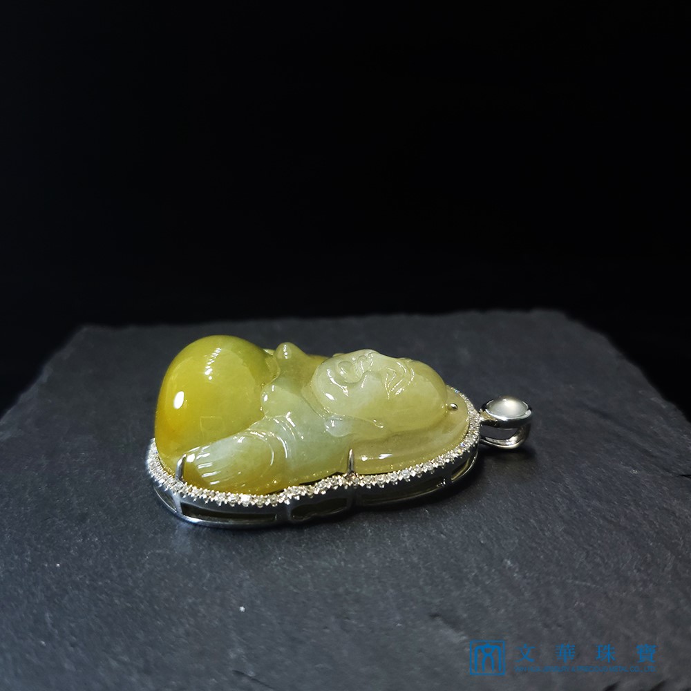 黃翡彌勒鑽墜 (已售出)