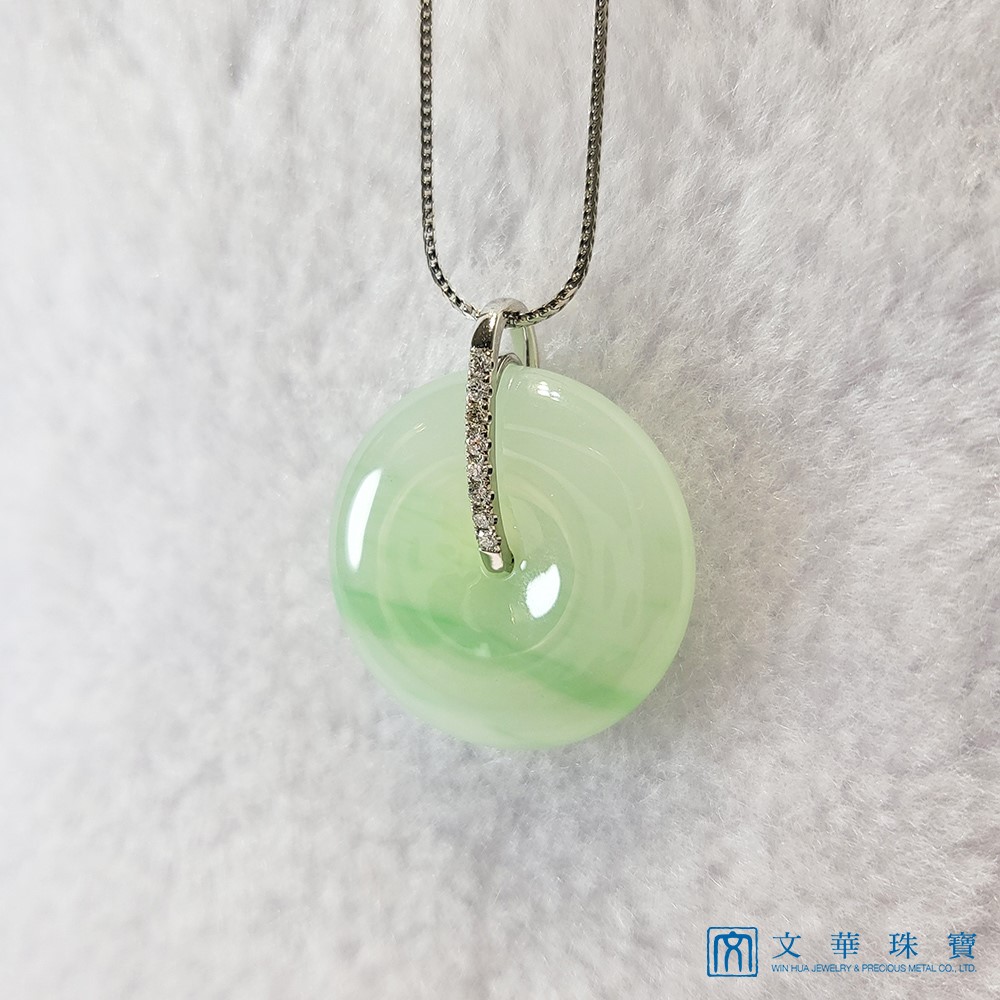 冰綠絲平安扣鑽墜(已售出)