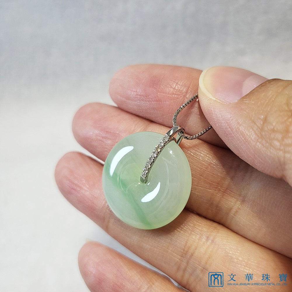 冰綠絲平安扣鑽墜(已售出)