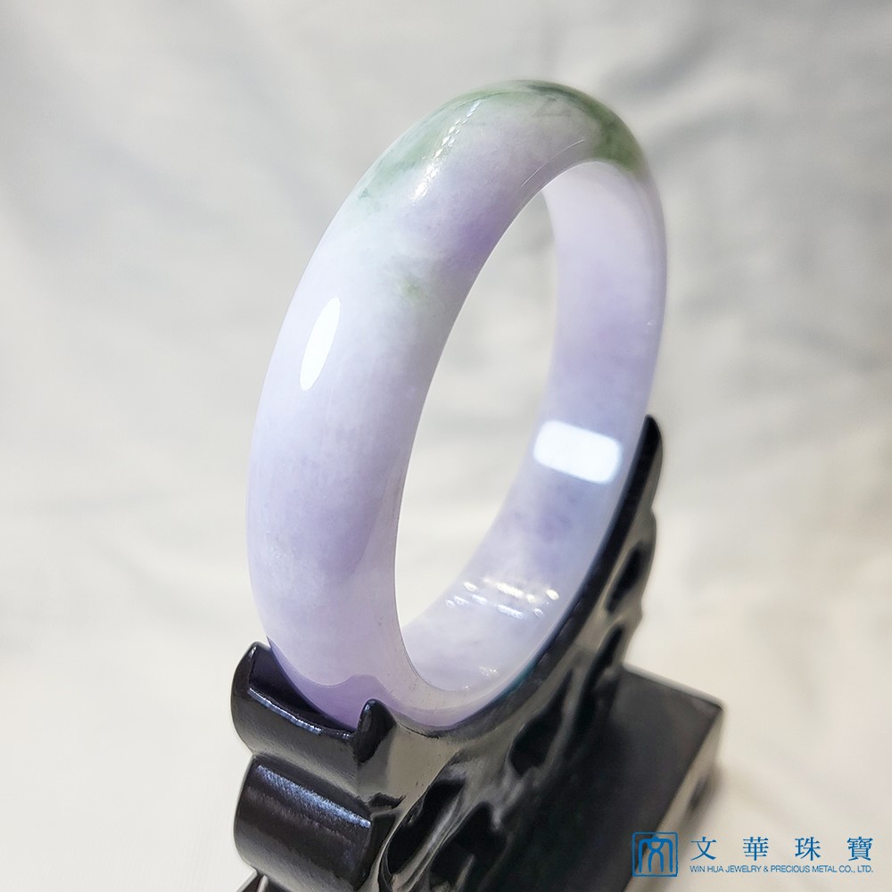 寬版春帶彩翡翠玉鐲  19圍