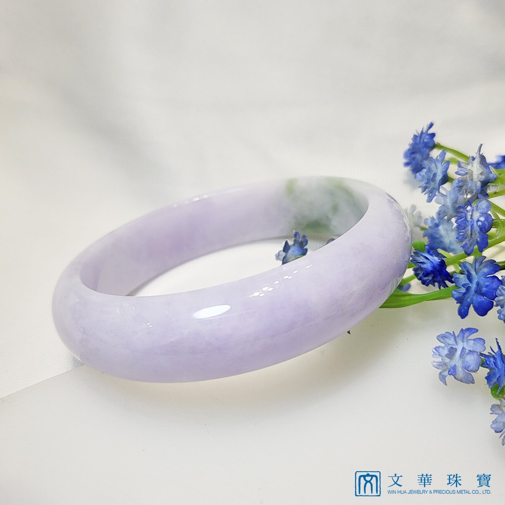 寬版春帶彩翡翠玉鐲  19圍