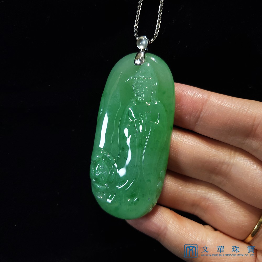 滿綠翡翠觀音玉牌(已售出)