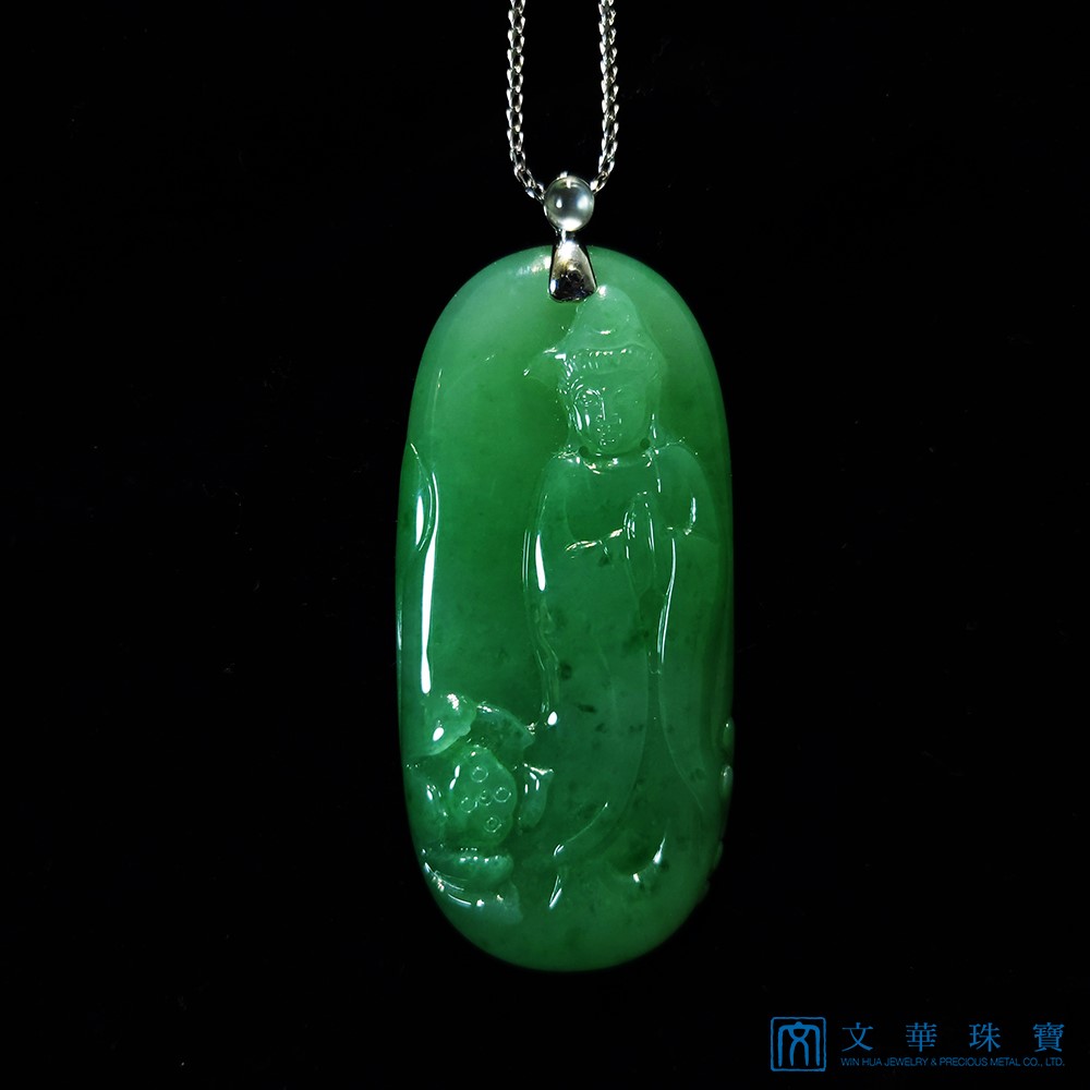 滿綠翡翠觀音玉牌(已售出)