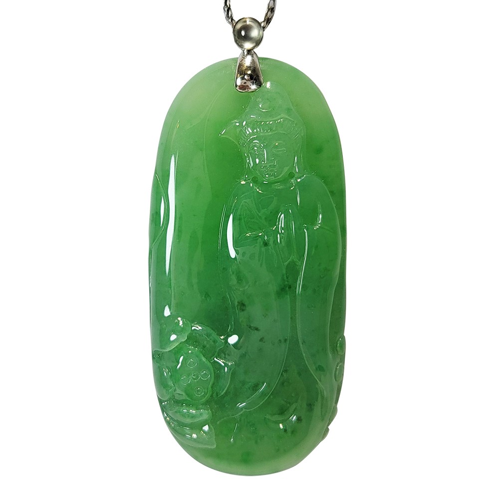 滿綠翡翠觀音玉牌(已售出)