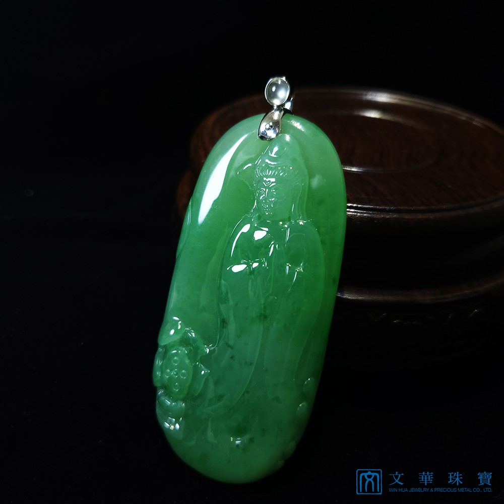 滿綠翡翠觀音玉牌(已售出)