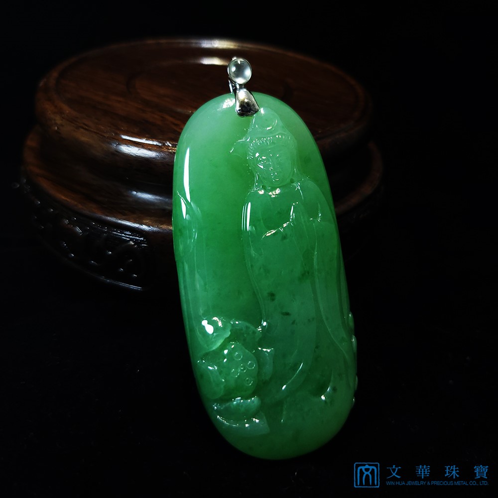 滿綠翡翠觀音玉牌(已售出)