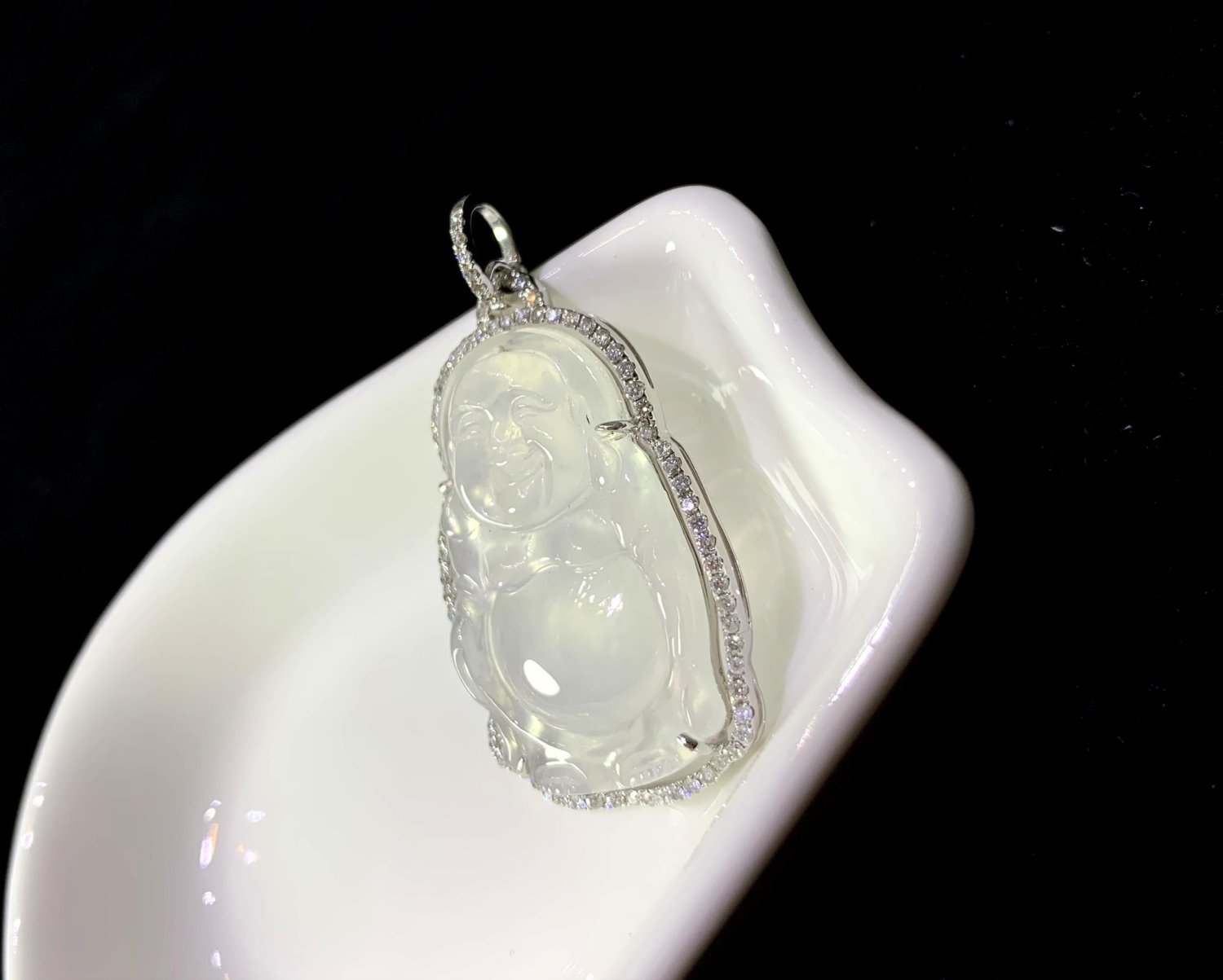 玻璃種立姿彌勒佛(已售出)