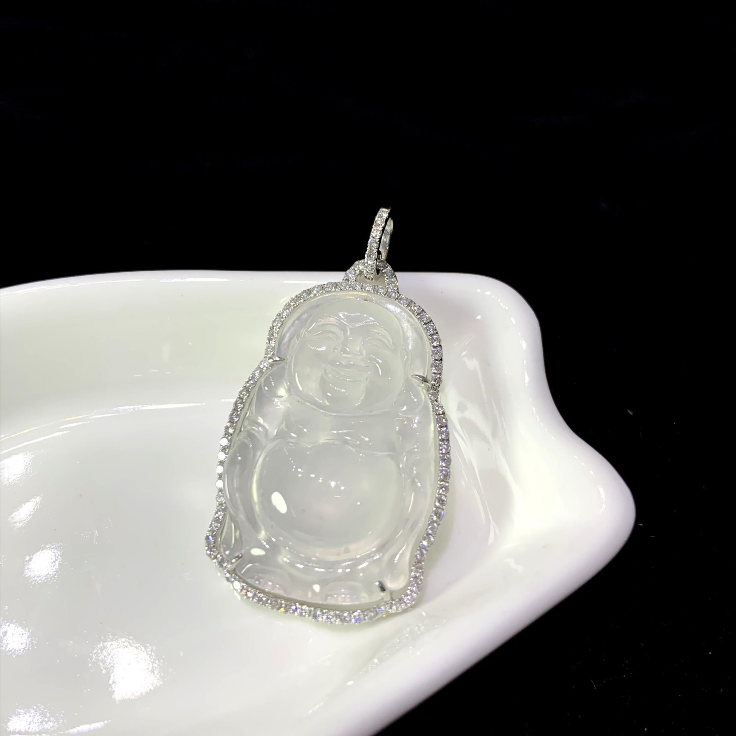 玻璃種立姿彌勒佛(已售出)