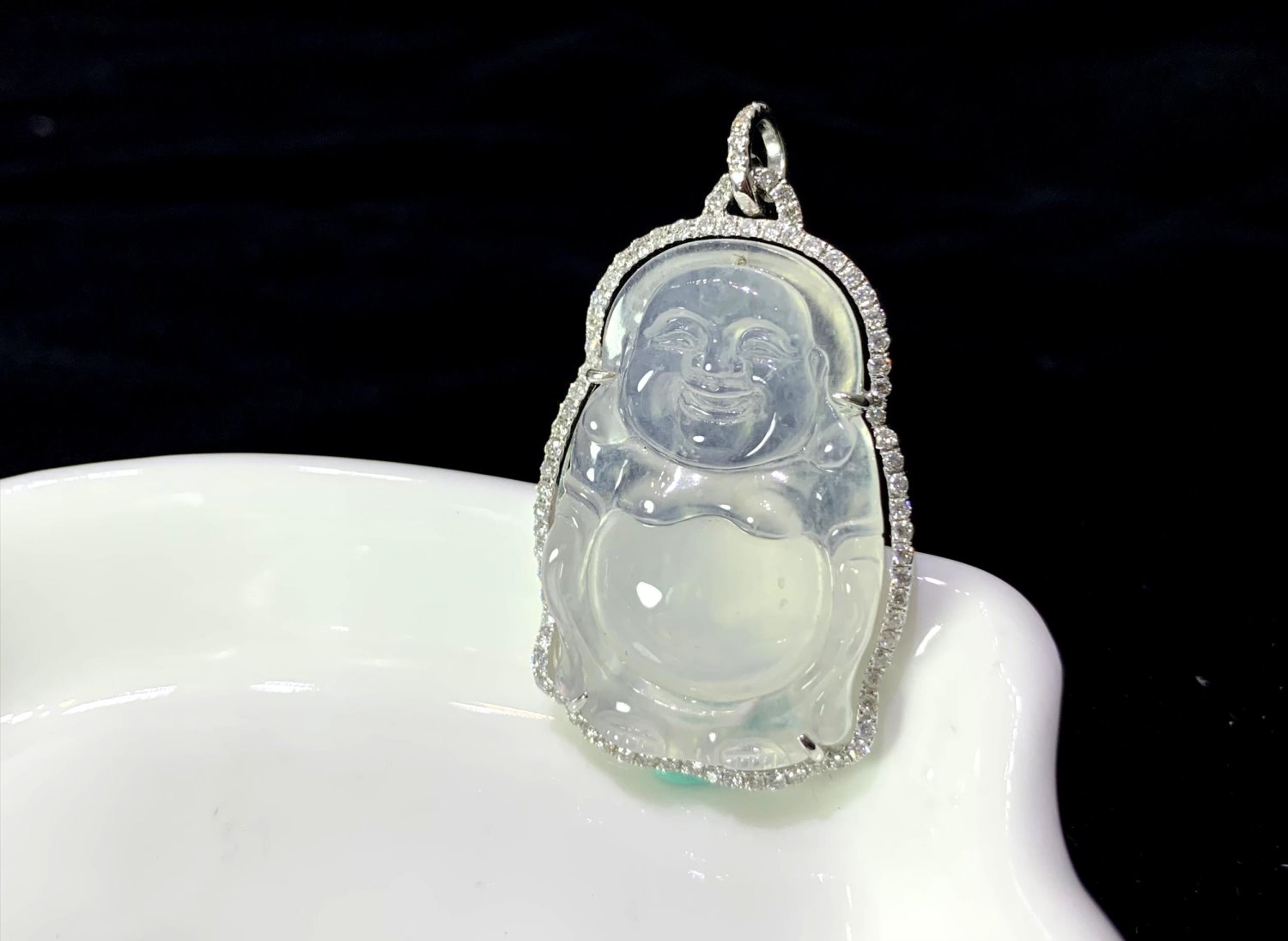 玻璃種立姿彌勒佛(已售出)