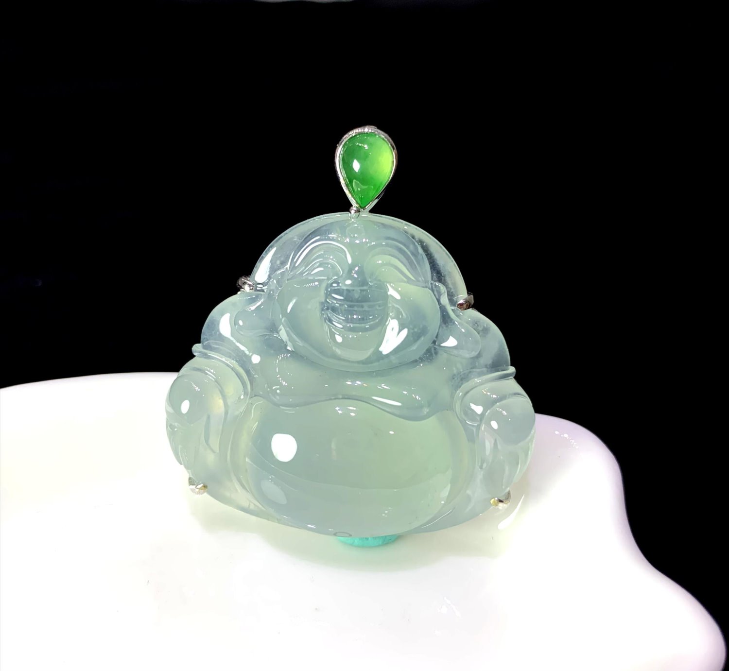 玻璃種芙蓉綠彌勒佛