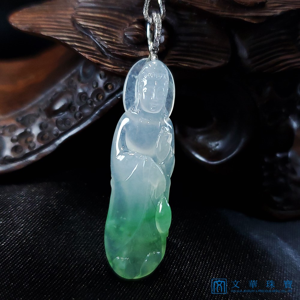 冰玻種立姿觀音玉墜(已售出)