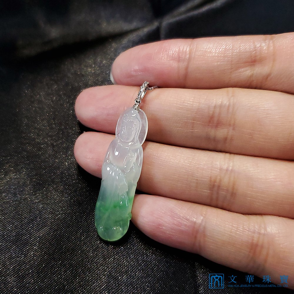 冰玻種立姿觀音玉墜(已售出)