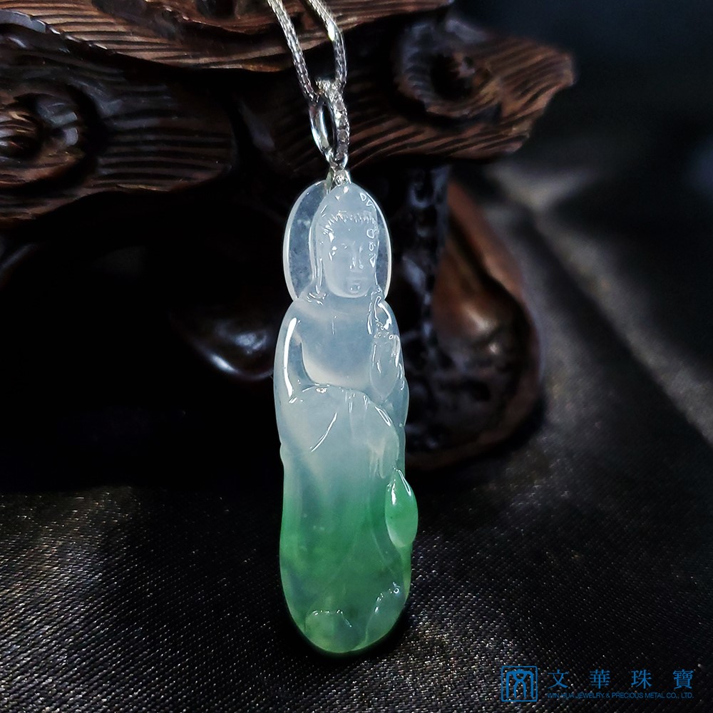 冰玻種立姿觀音玉墜(已售出)