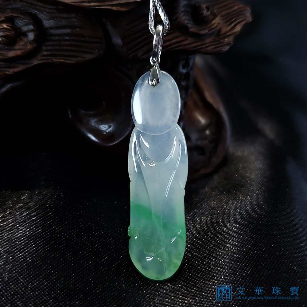 冰玻種立姿觀音玉墜(已售出)