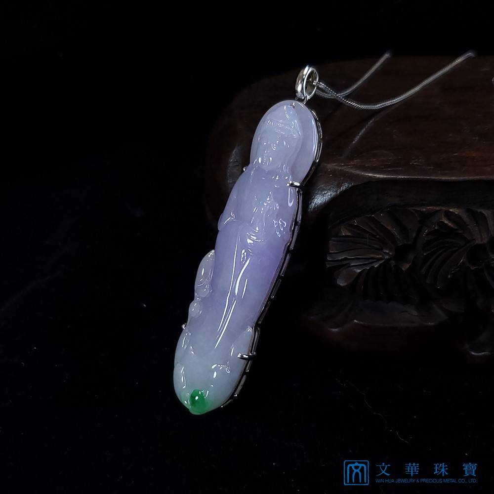 冰種春帶彩觀音玉墜(已售出)