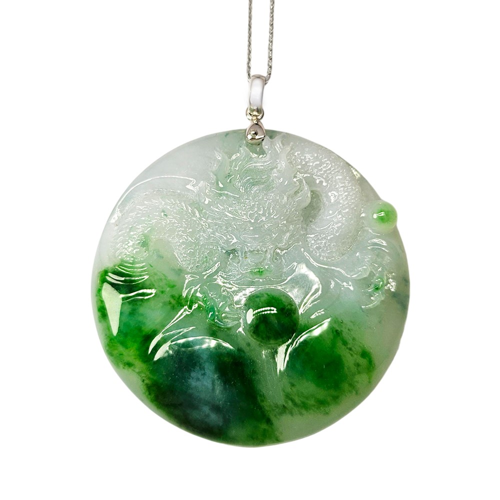 翡翠神龍正圓玉牌