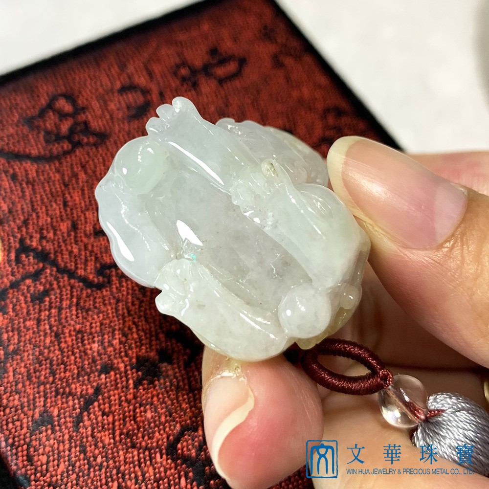 黃翡唐獅把玩擺件