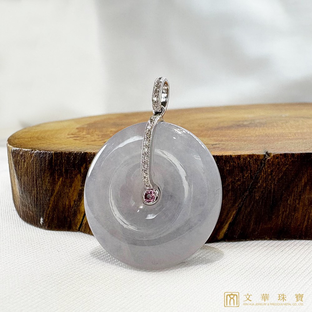 粉剛冰糯平安扣玉墜(已售出)