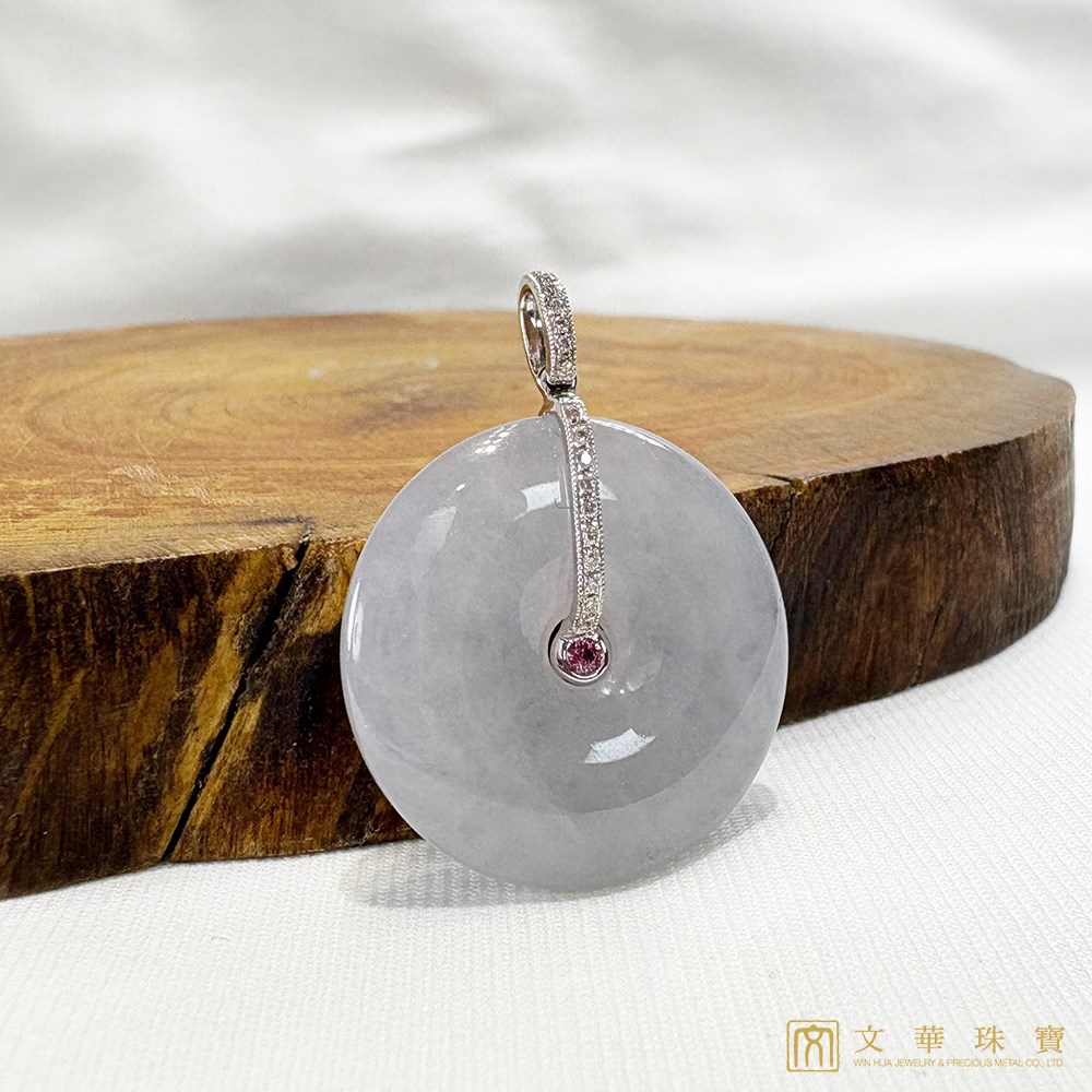 粉剛冰糯平安扣玉墜(已售出)