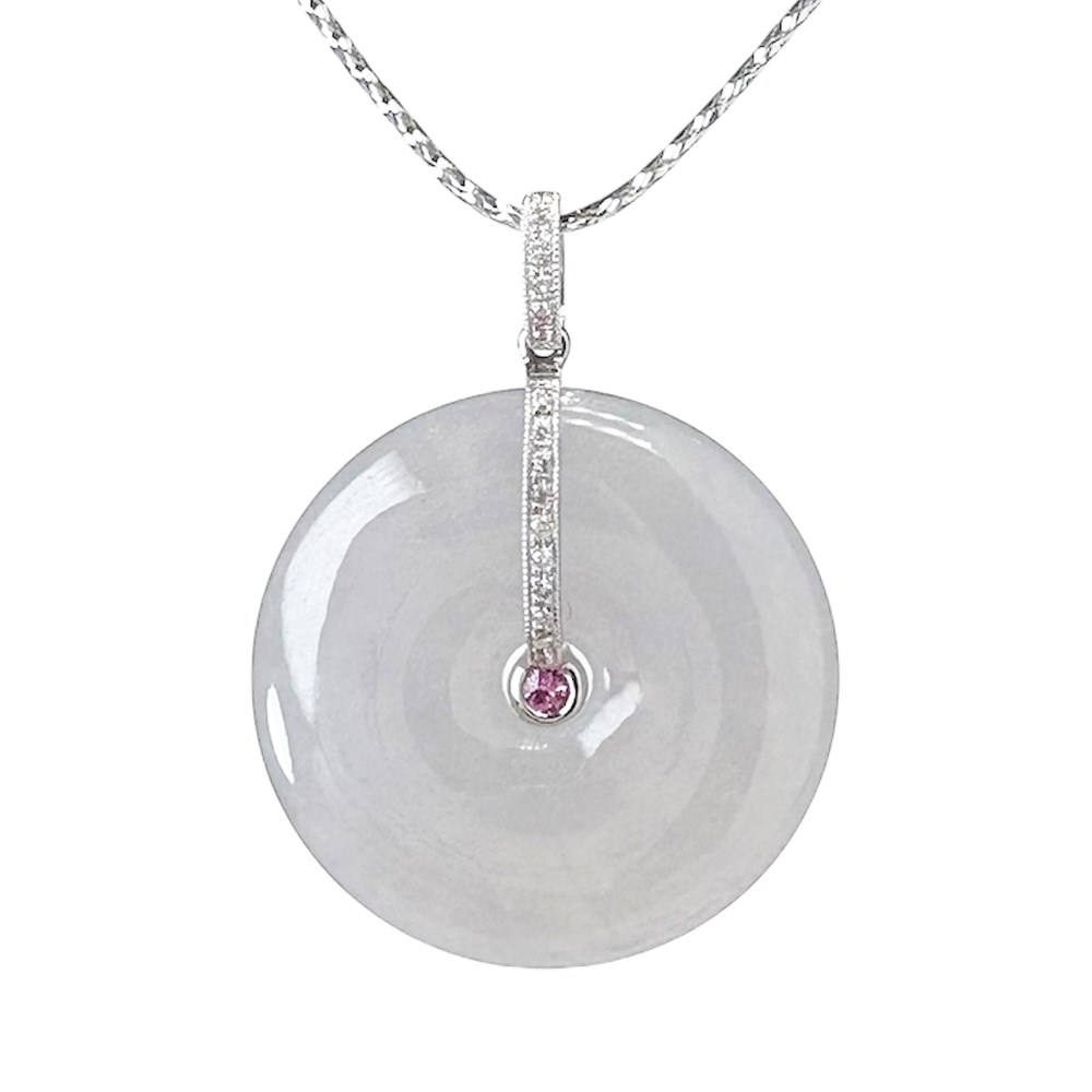 粉剛冰糯平安扣玉墜(已售出)