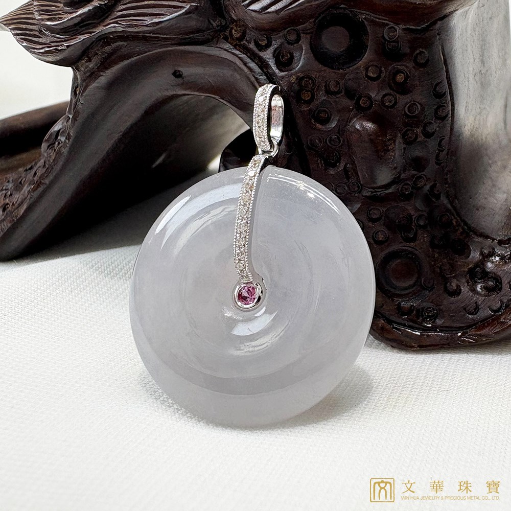 粉剛冰糯平安扣玉墜(已售出)