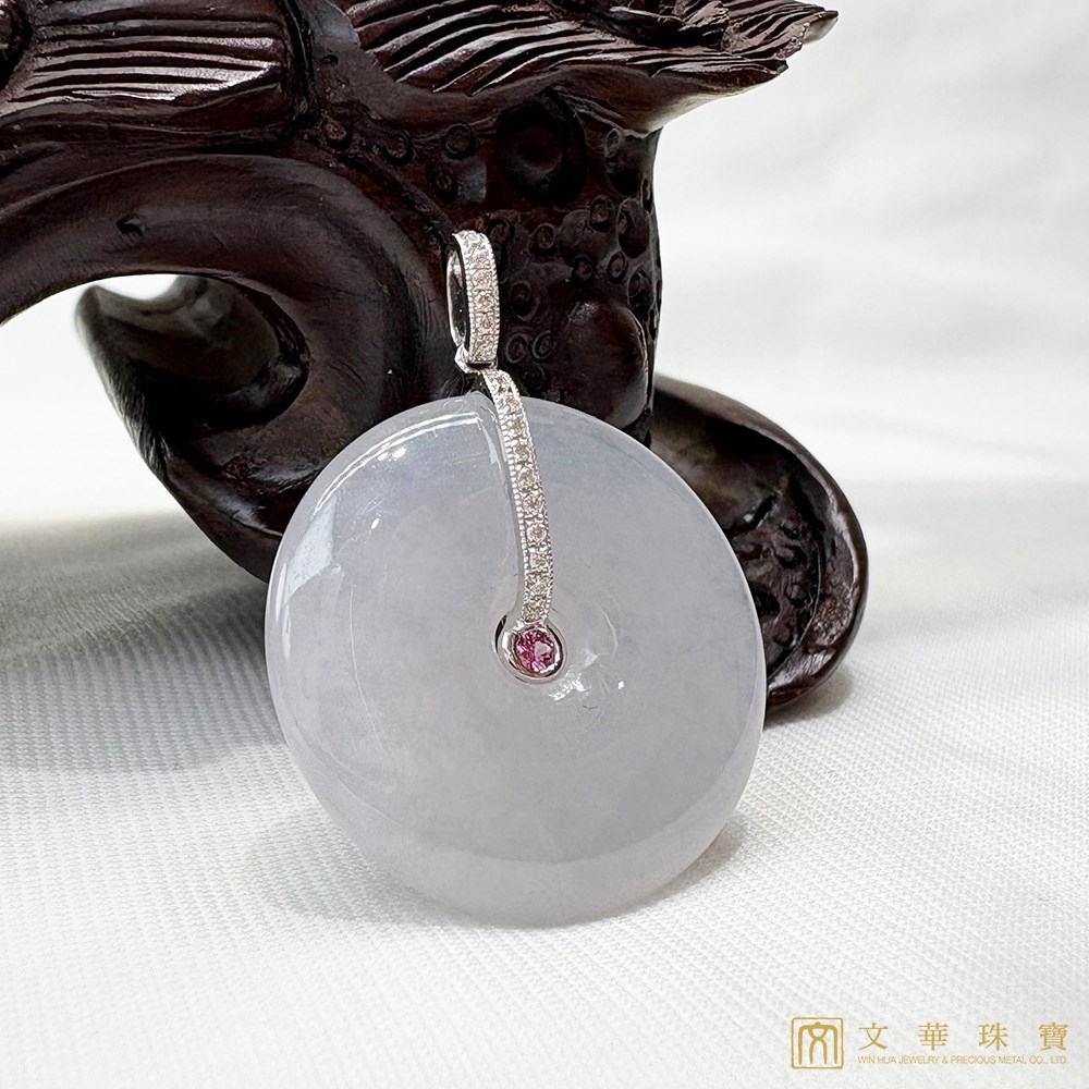 粉剛冰糯平安扣玉墜(已售出)