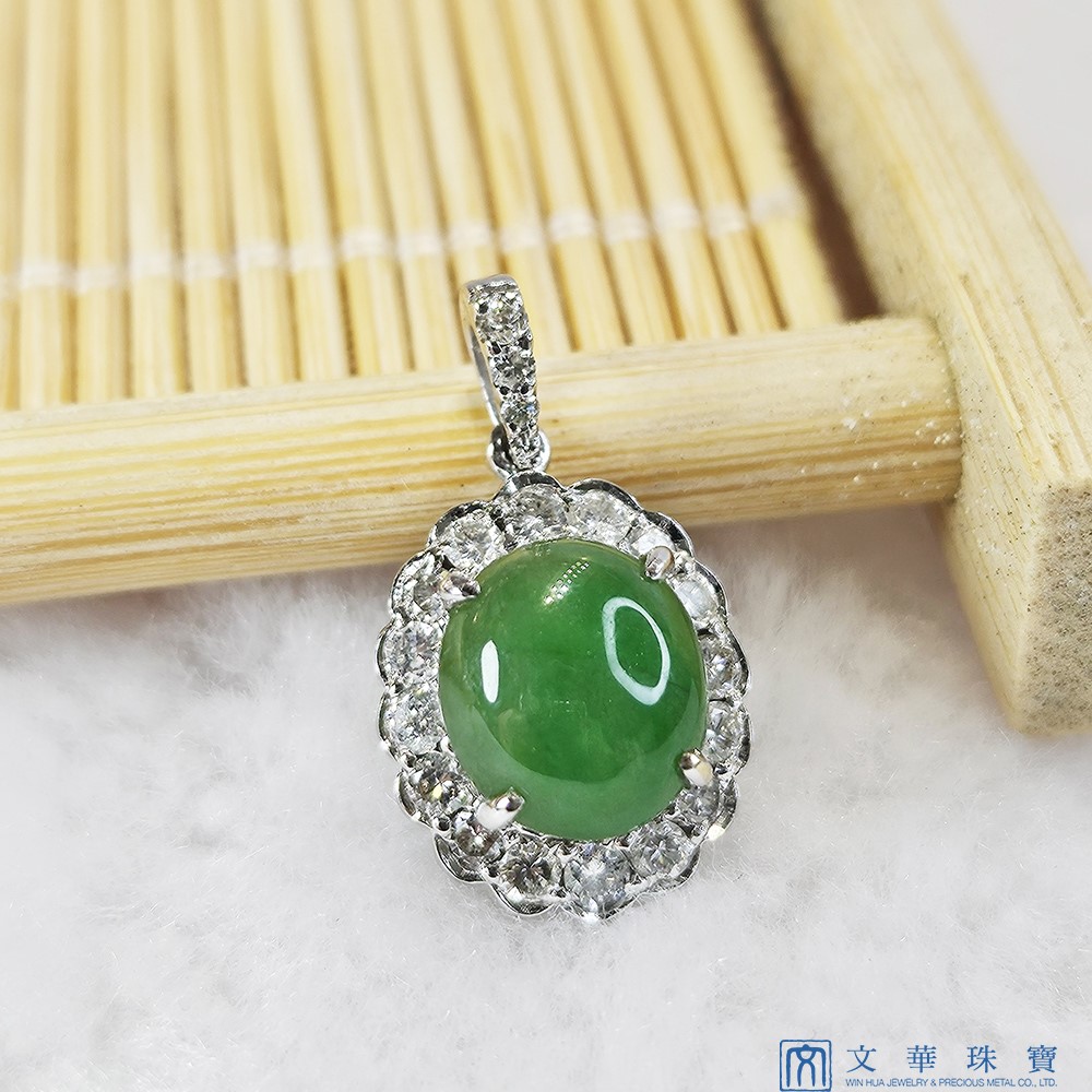 翡翠蛋面鑽墜