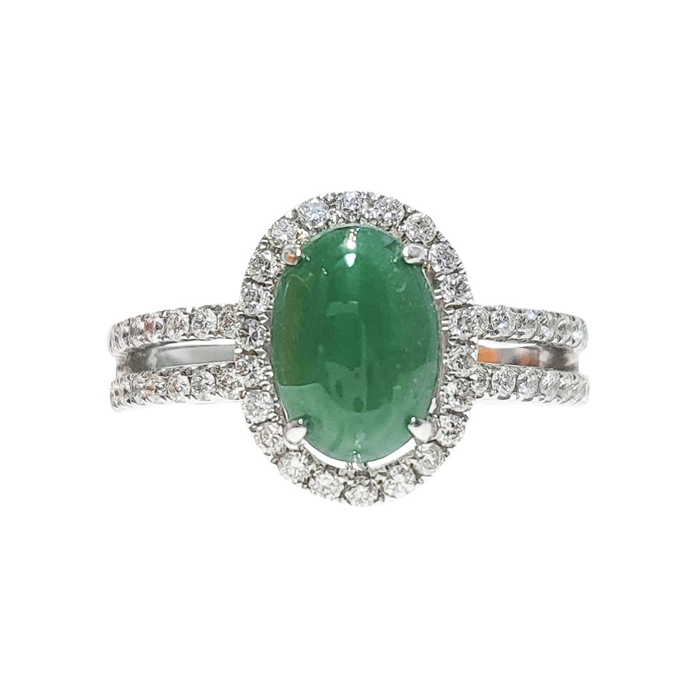 翡翠蛋面鑽戒 國際圍11號