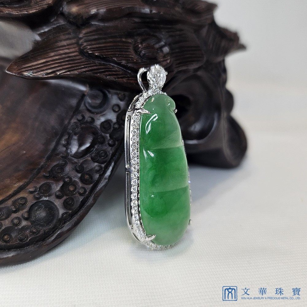 翡翠豆莢鑽墜