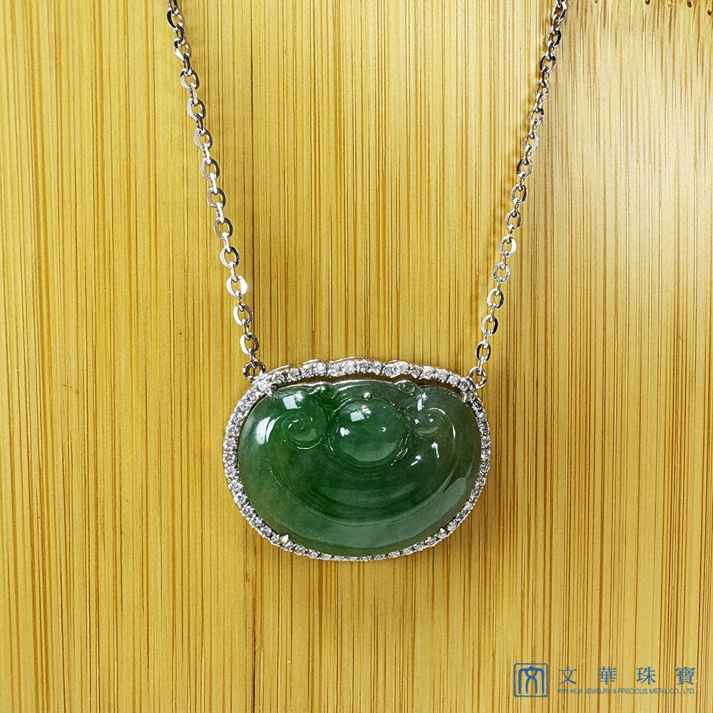 翡翠如意鑽石項鍊
