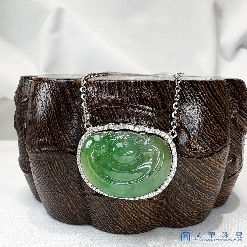 翡翠如意鑽石項鍊