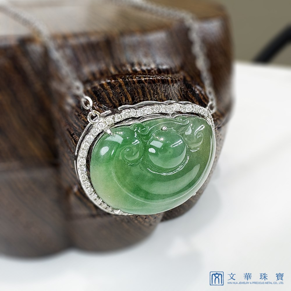 翡翠如意鑽石項鍊