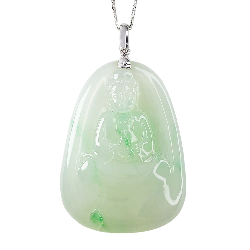 冰種翠點觀音玉牌