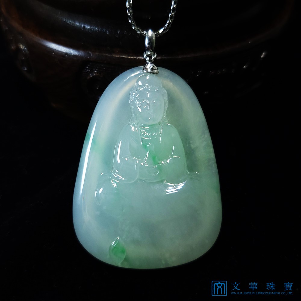 冰種翠點觀音玉牌