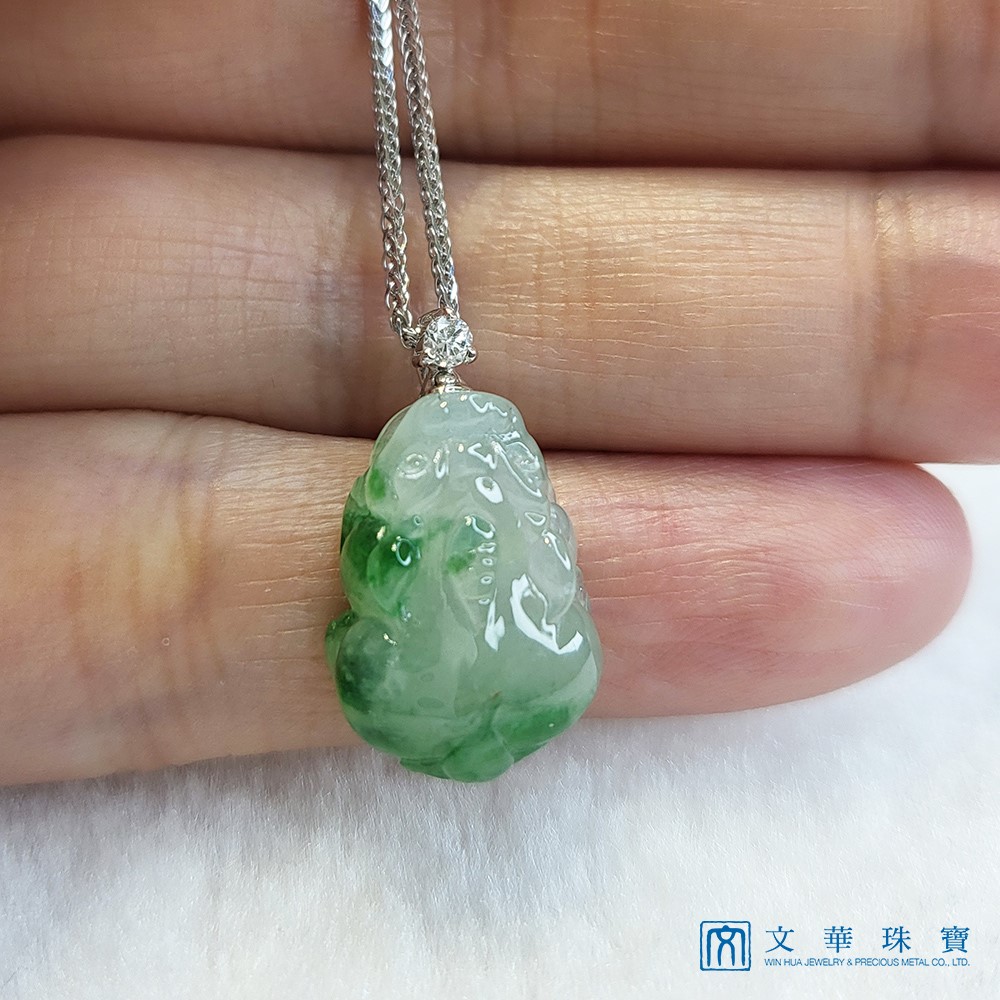 高冰飄花貔貅玉墜(已售出)