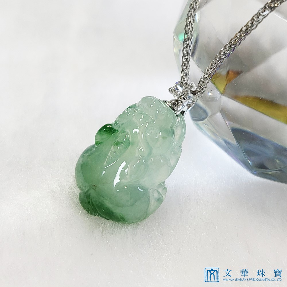 高冰飄花貔貅玉墜(已售出)