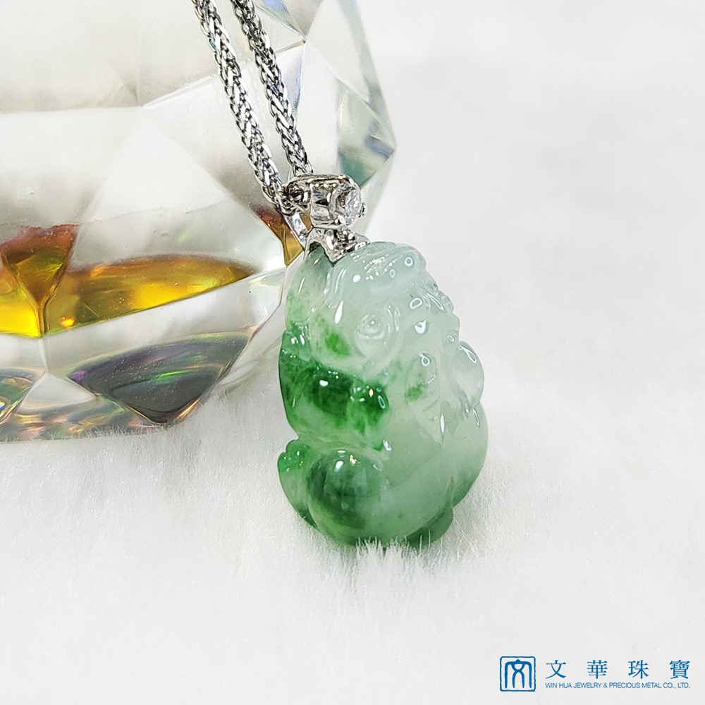 高冰飄花貔貅玉墜(已售出)