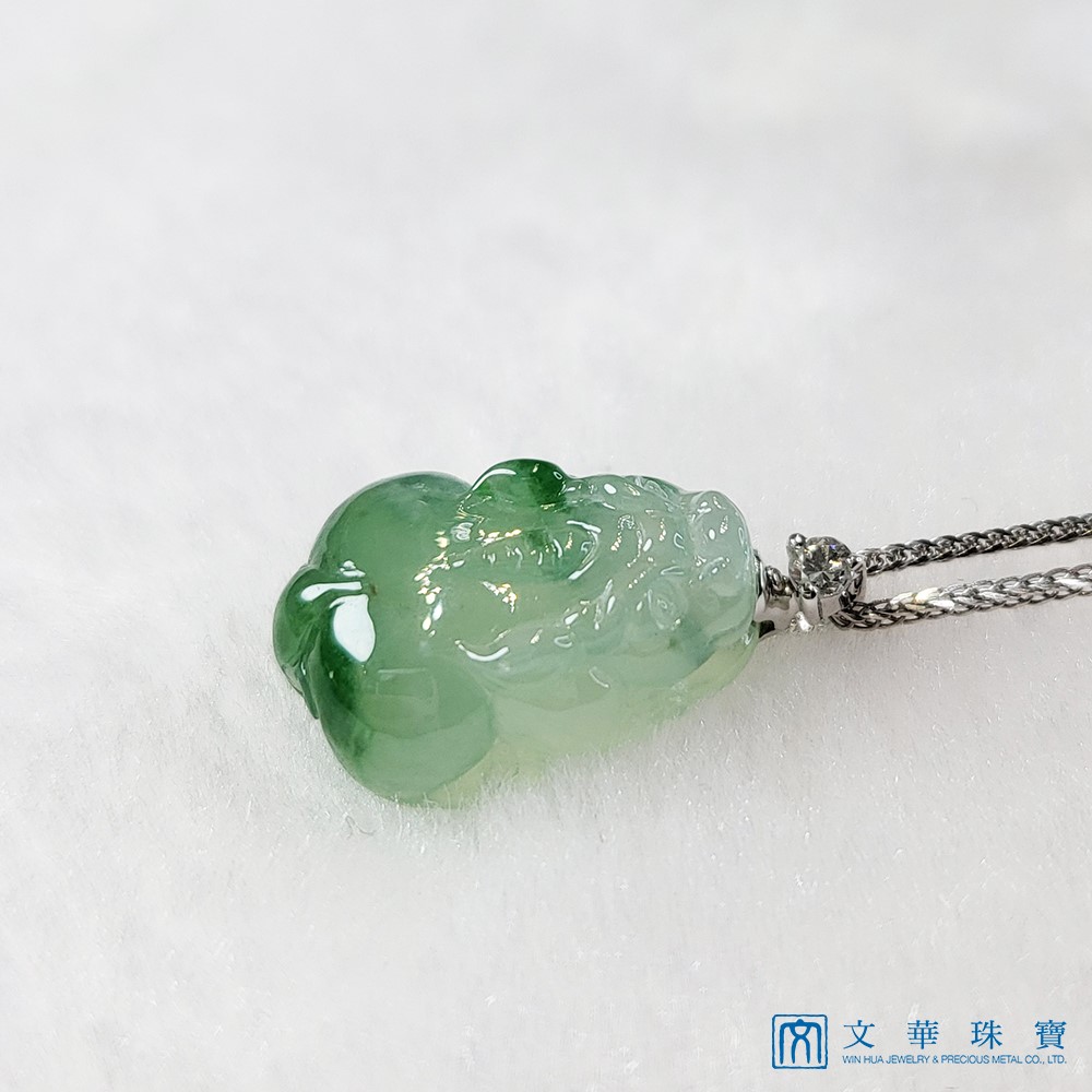 高冰飄花貔貅玉墜(已售出)