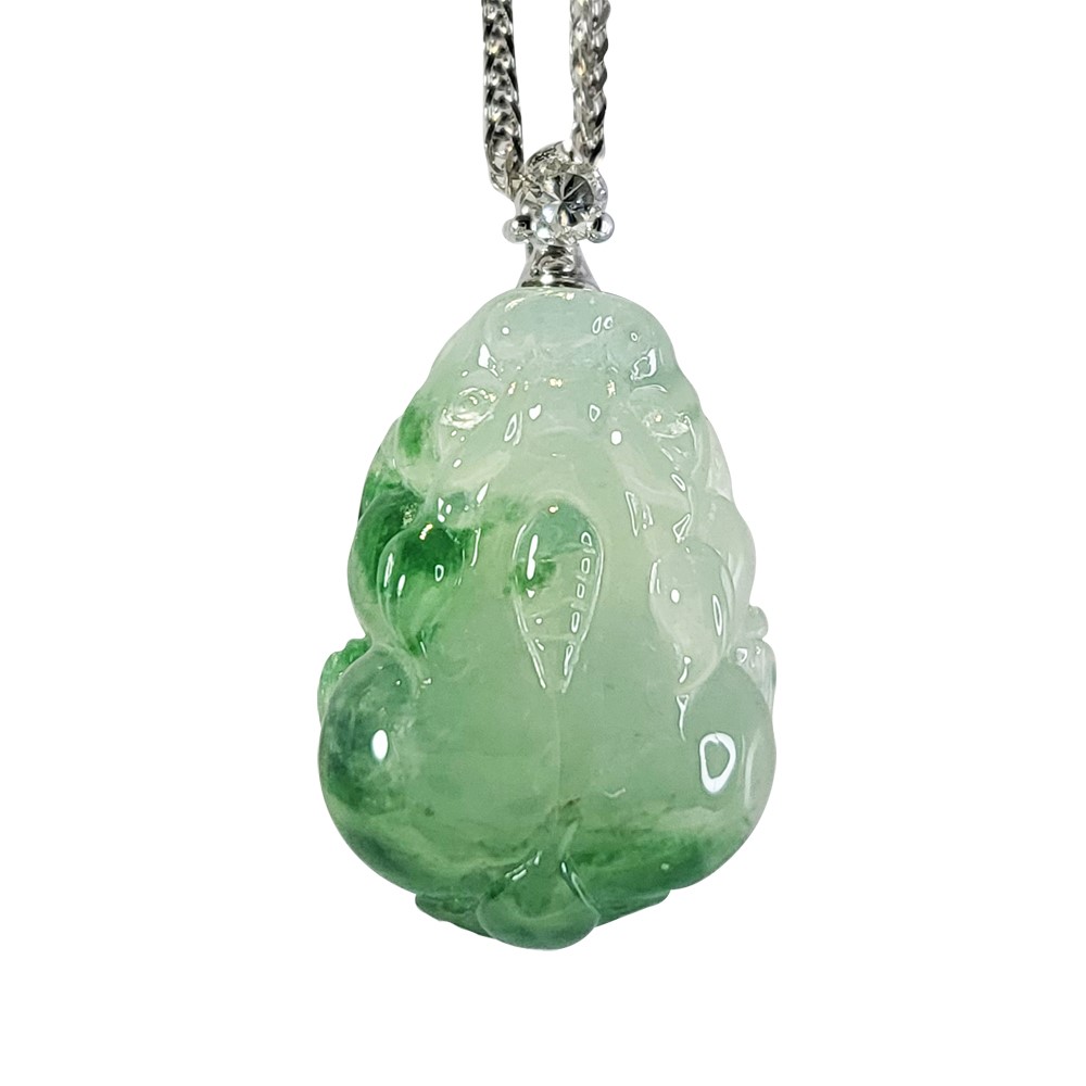 高冰飄花貔貅玉墜(已售出)