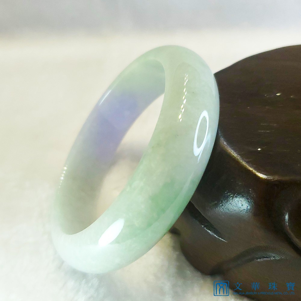 春帶彩寬版玉鐲 18.3圍